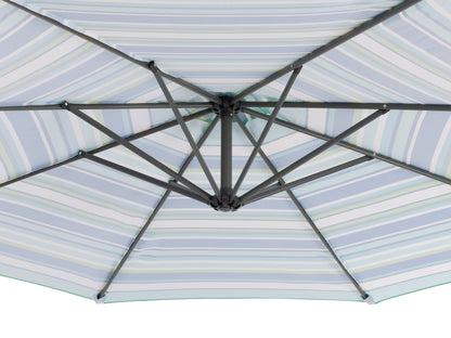 green and white offset patio umbrella 400 Series detail image CorLiving#color_green-and-white
