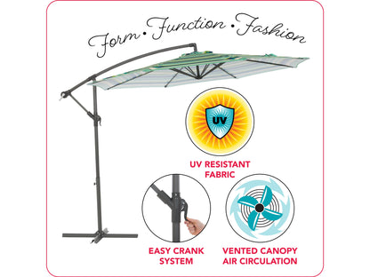 green and white offset patio umbrella 400 Series infographic CorLiving#color_green-and-white