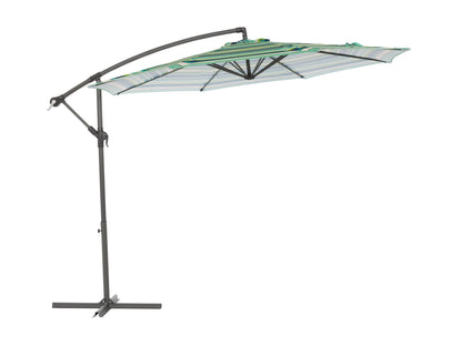 green and white offset patio umbrella 400 Series product image CorLiving#color_green-and-white