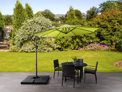 lime green offset patio umbrella 400 Series lifestyle scene CorLiving#color_lime-green