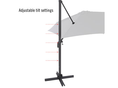 black deluxe offset patio umbrella 500 Series detail image CorLiving#color_black