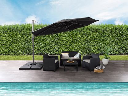 black deluxe offset patio umbrella 500 Series lifestyle scene CorLiving#color_black