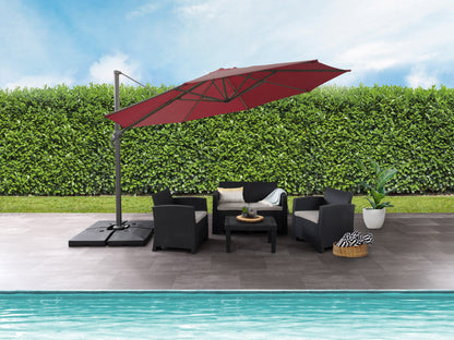 wine red deluxe offset patio umbrella 500 Series lifestyle scene CorLiving#color_wine-red