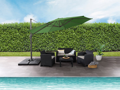 forest green deluxe offset patio umbrella 500 Series lifestyle scene CorLiving#color_forest-green