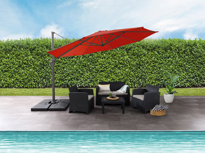 crimson red deluxe offset patio umbrella 500 Series lifestyle scene CorLiving#color_crimson-red