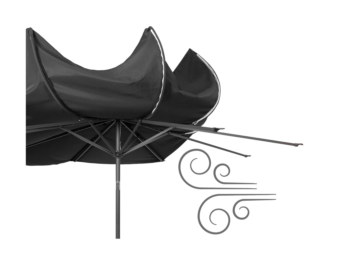 black large patio umbrella, tilting 700 Series product image CorLiving#color_black