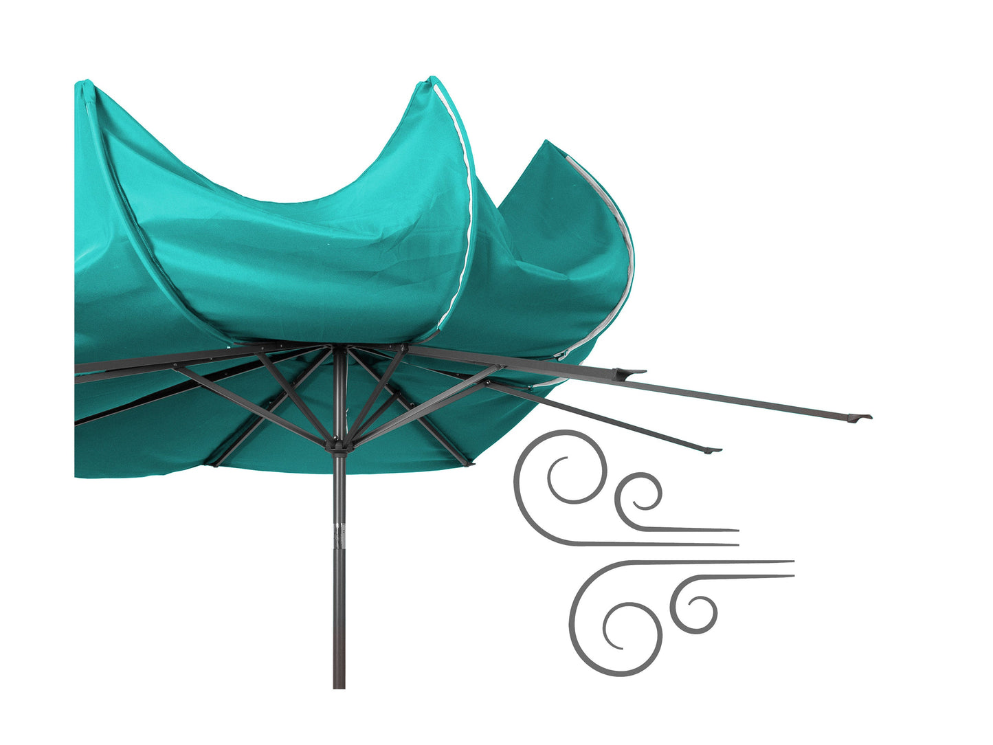turquoise blue large patio umbrella, tilting 700 Series product image CorLiving#color_turquoise-blue