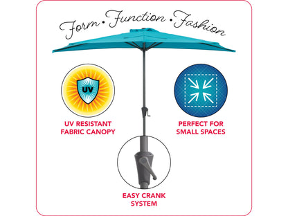 turquoise blue half umbrella Versa Collection infographic CorLiving#color_turquoise-blue