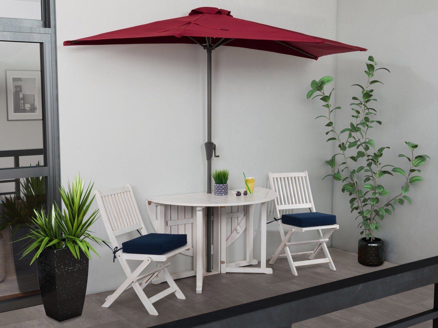 ruby red half umbrella Versa Collection lifestyle scene CorLiving#color_ruby-red