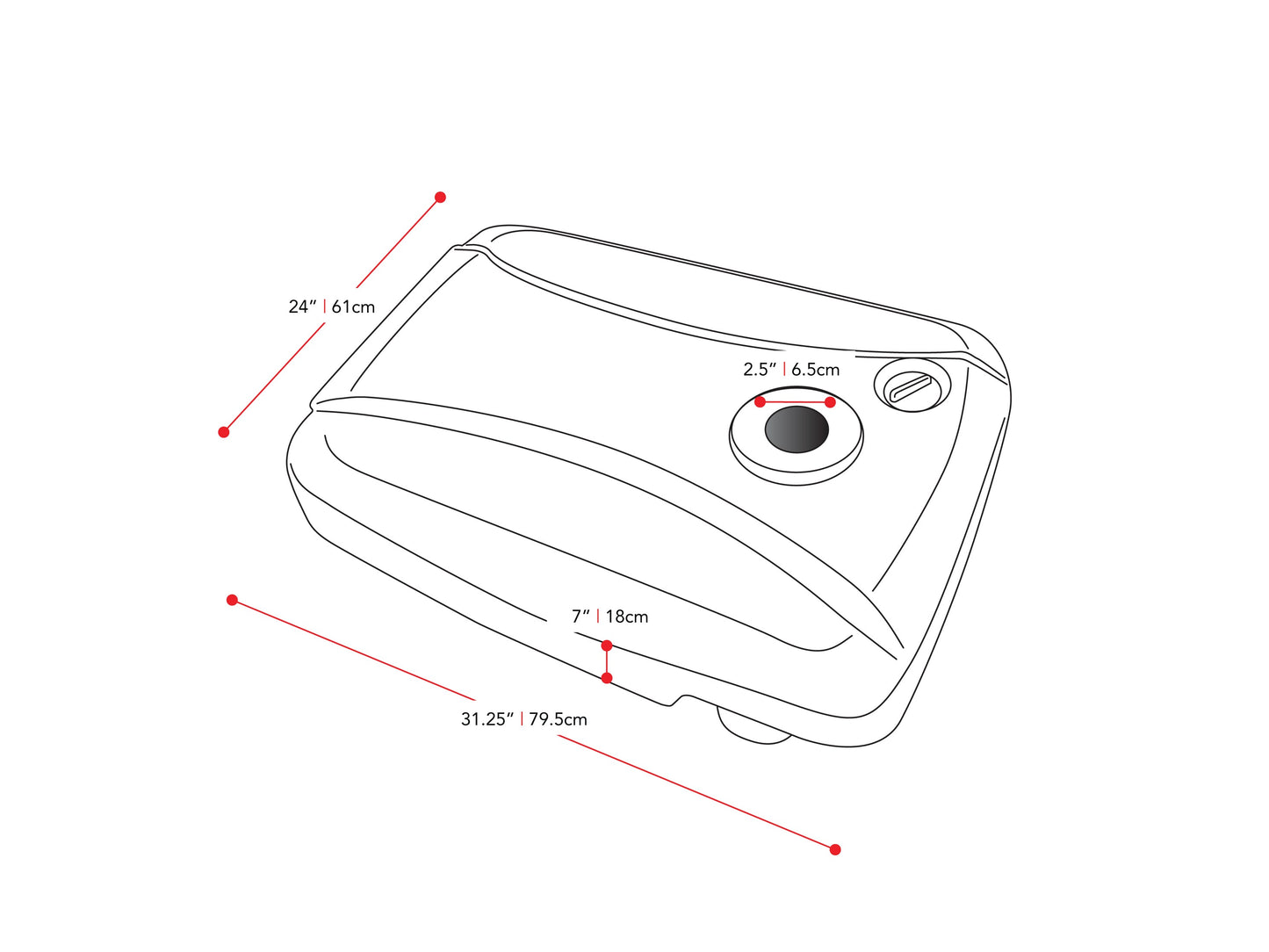 umbrella base with wheels CorLiving measurements diagram CorLiving