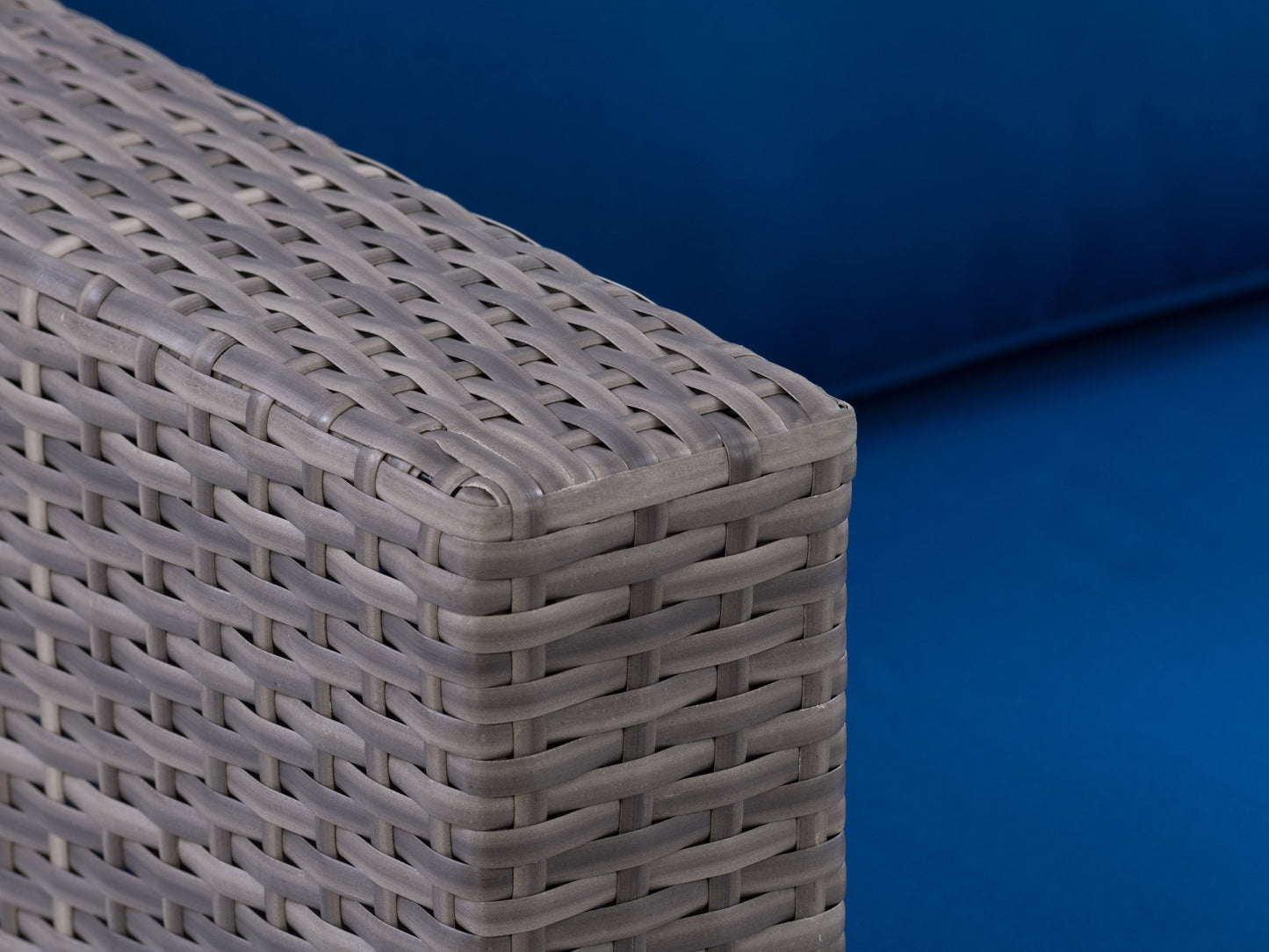 blended grey and oxford blue Wicker Armchair Parksville Collection detail image by CorLiving#color_blended-grey-and-oxford-blue