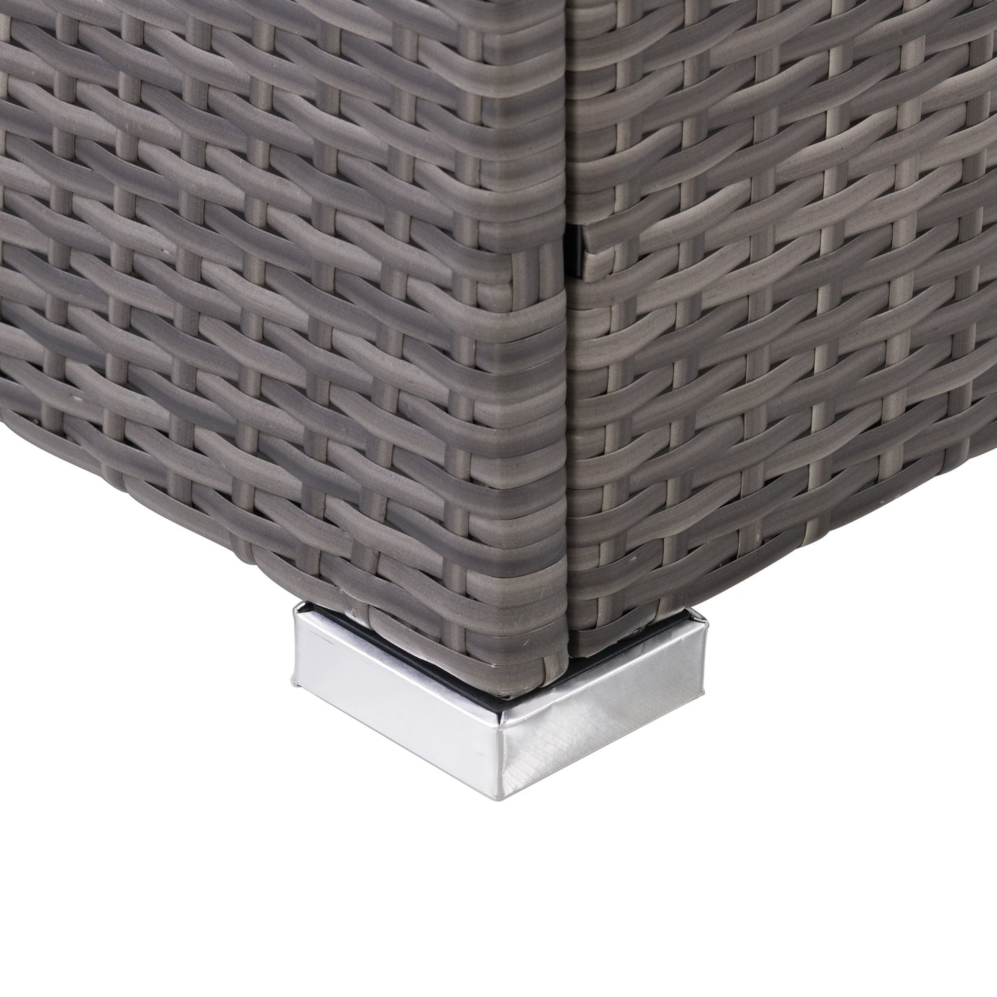 blended grey Square Outdoor Coffee Table Parksville Collection detail image by CorLiving#color_blended-grey-weave