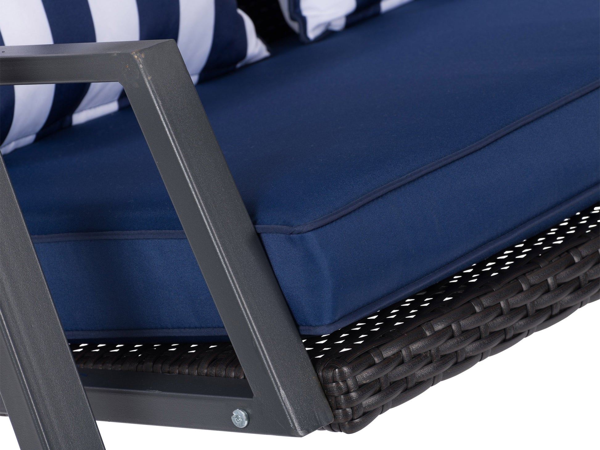 navy blue Patio Swing With Canopy Flora Collection detail image by CorLiving#color_navy-blue