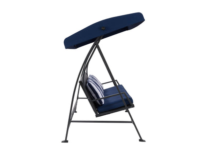 navy blue Patio Swing With Canopy Flora Collection product image by CorLiving#color_navy-blue