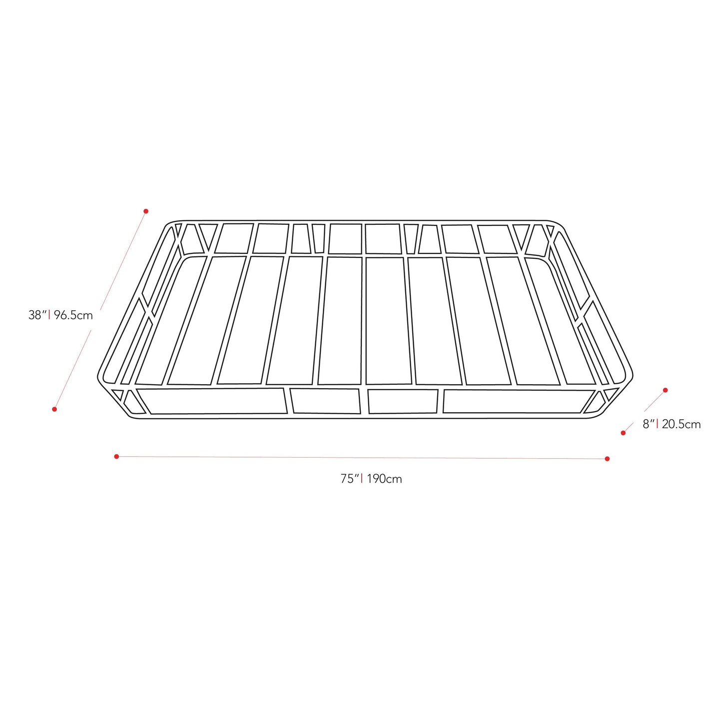 Twin / Single Box Spring, Ready-to-Assemble measurements diagram by CorLiving