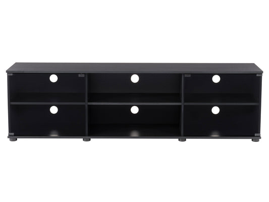 black TV Stand with Glass Doors for TVs up to 85" Fiji Collection product image by CorLiving#color_black