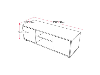 dark grey Modern TV Stand for TVs up to 55" Hollywood Collection measurements diagram by CorLiving#color_dark-grey