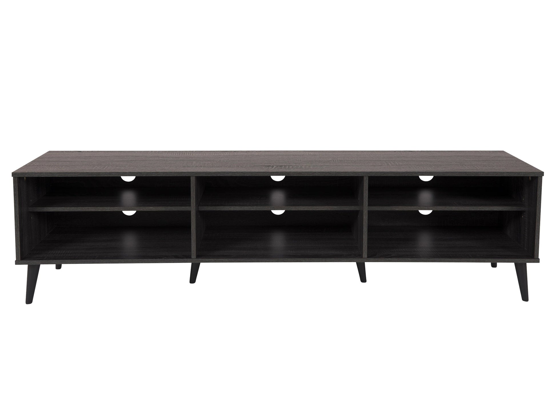 dark grey TV Bench with Open Shelves, TVs up to 85" Cole Collection product image by CorLiving#color_cole-dark-grey