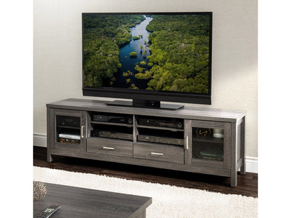 dark grey TV Cabinet with Doors for TVs up to 85" Hollywood Collection lifestyle scene by CorLiving#color_dark-grey