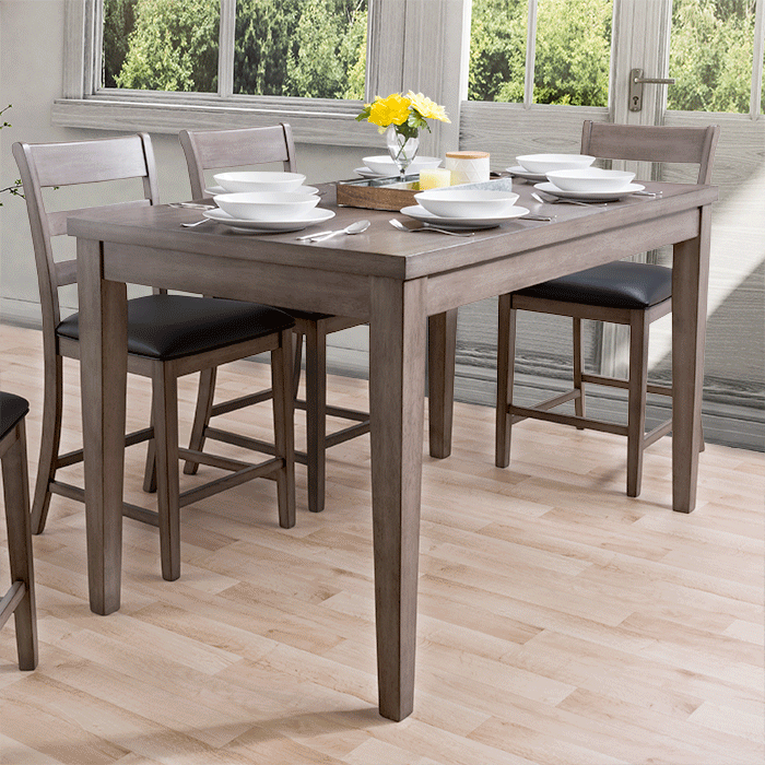 Grey Wood Dining Table, Counter Height New York Collection product image by CorLiving#color_new-york-washed-grey