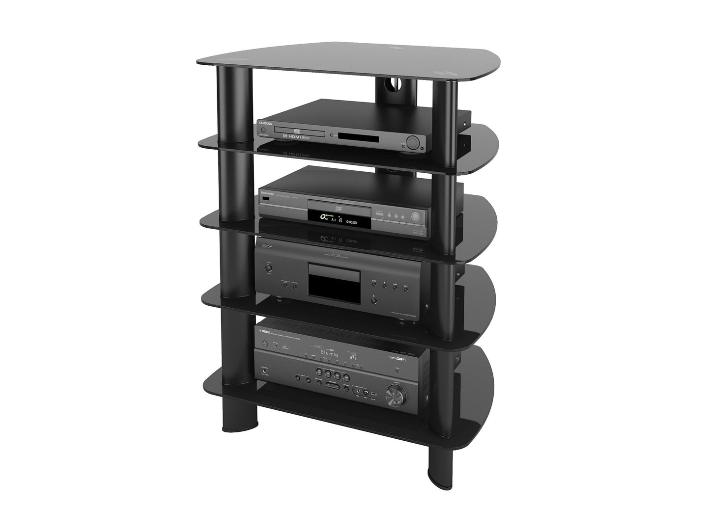 black Media Storage Tower Laguna Collection product image by CorLiving#color_black