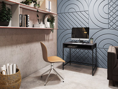 dark grey and black Desk with Storage Rayne Collection lifestyle scene by CorLiving#color_dark-grey-and-black