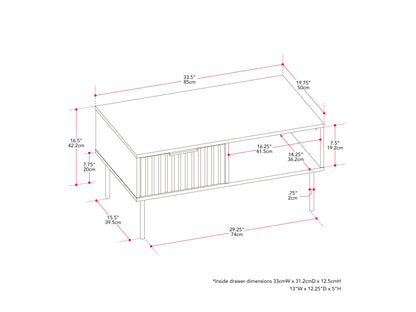 Black Fluted Coffee Table