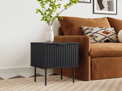 Black Fluted Side Table