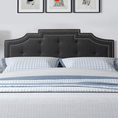 dark grey Padded Headboard, King Aspen Collection lifestyle scene by CorLiving#color_dark-grey