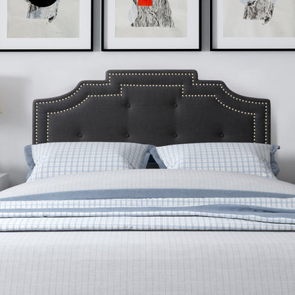 dark grey Padded Headboard, Queen Aspen Collection lifestyle scene by CorLiving#color_dark-grey