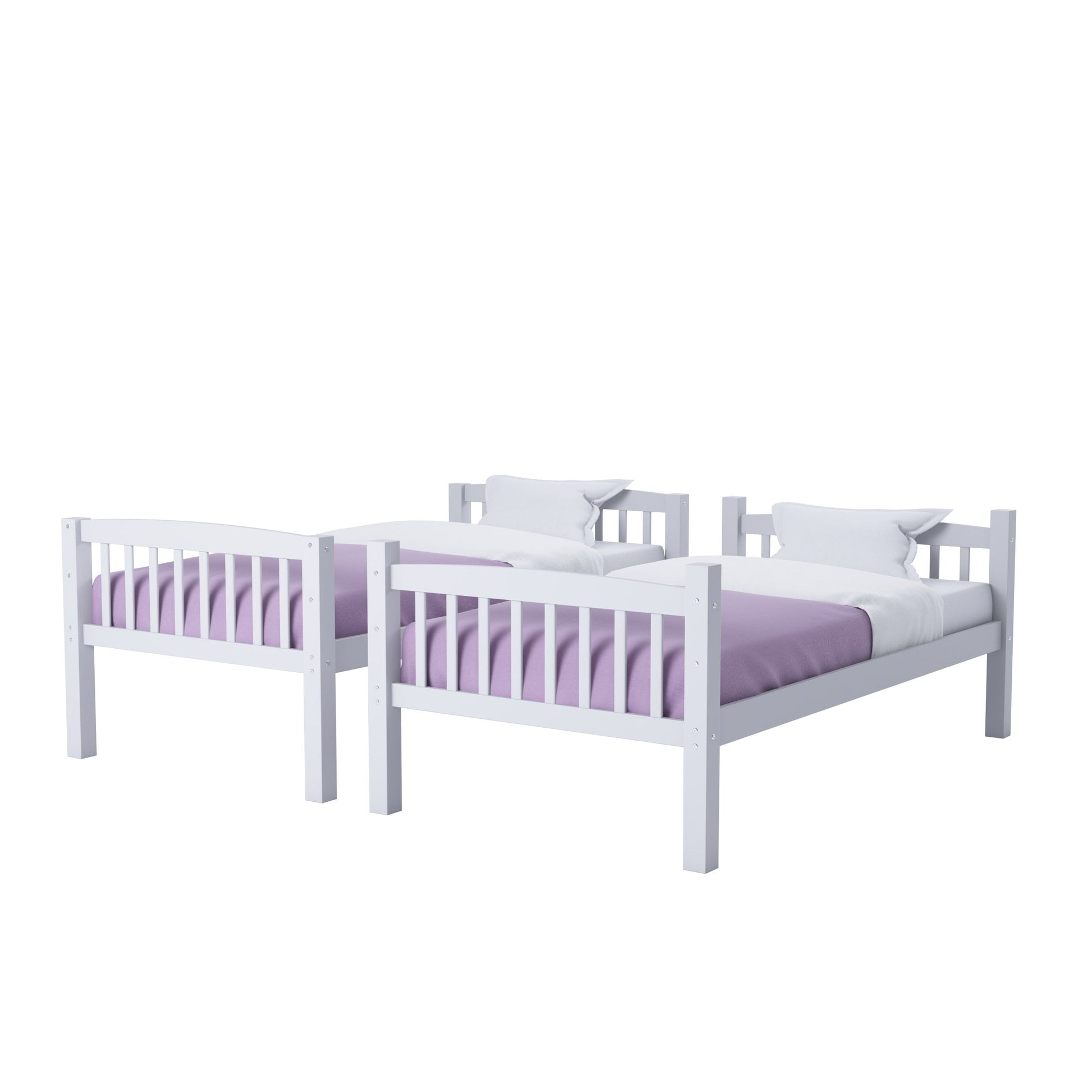 white Wooden Bunk Bed Dakota Collection product image by CorLiving#color_white