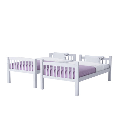 white Wooden Bunk Bed Dakota Collection product image by CorLiving#color_white