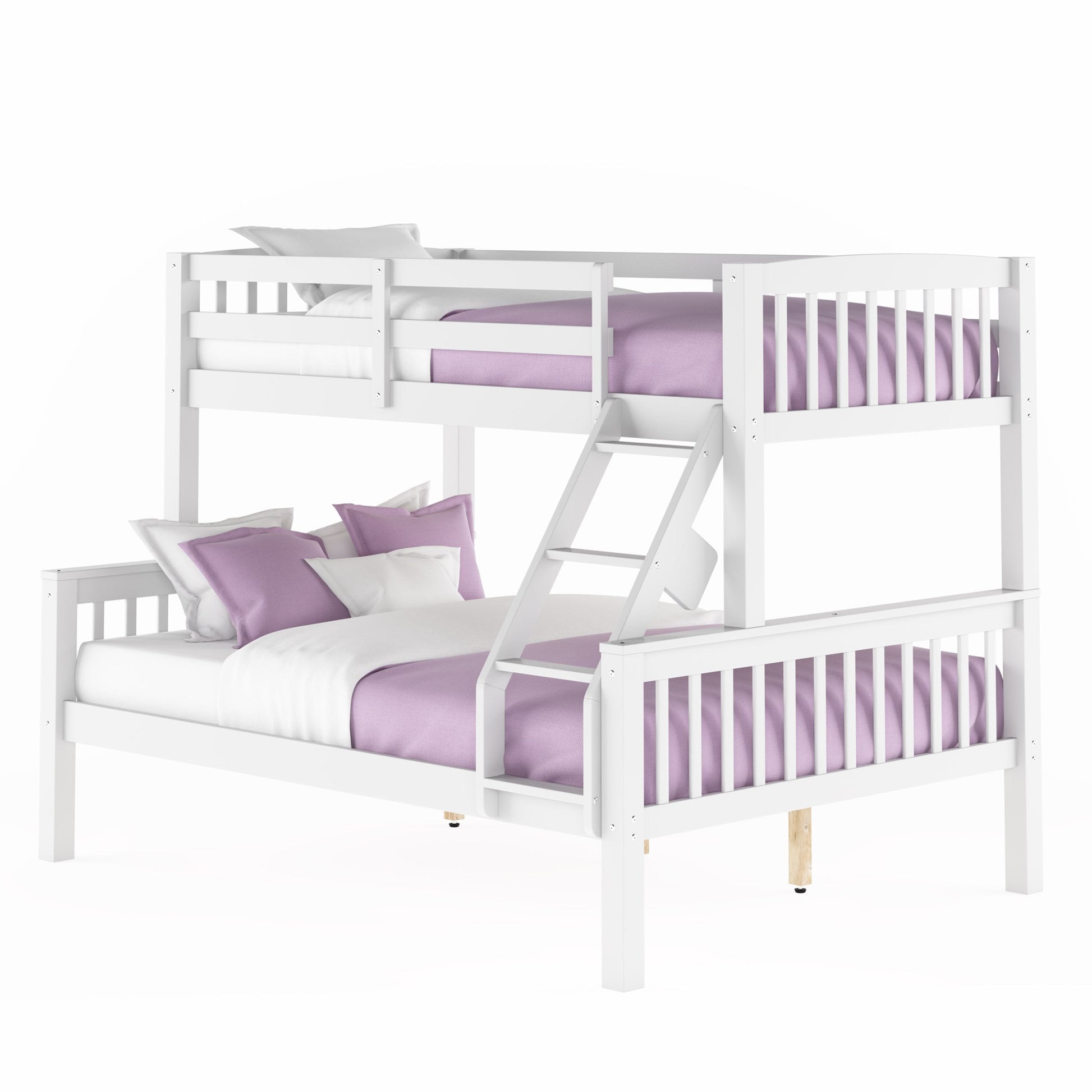 white Twin Over Full Bunk Bed Dakota Collection product image by CorLiving#color_white