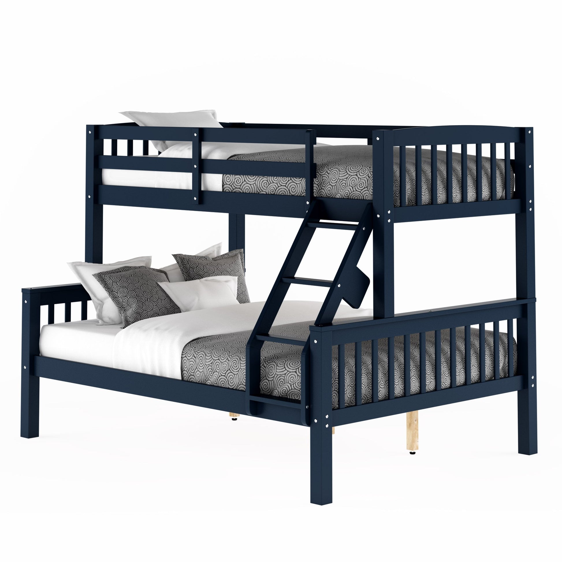 navy blue Twin Over Full Bunk Bed Dakota Collection product image by CorLiving#color_navy-blue