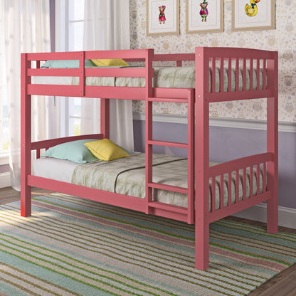 pink Wooden Bunk Bed Dakota Collection lifestyle scene by CorLiving#color_pink