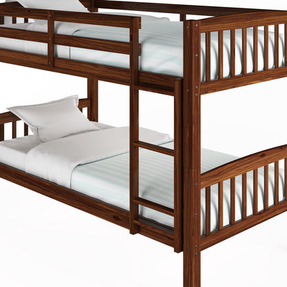 walnut brown Wooden Bunk Bed Dakota Collection detail image by CorLiving#color_walnut-brown