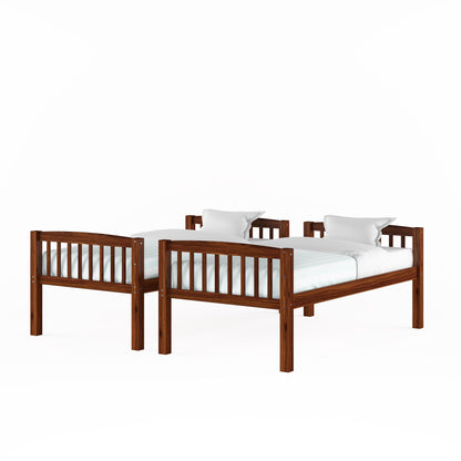 walnut brown Wooden Bunk Bed Dakota Collection product image by CorLiving#color_walnut-brown