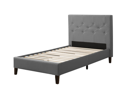 light grey Button Tufted Twin / Single Bed Nova Ridge Collection product image by CorLiving#color_nova-ridge-light-grey