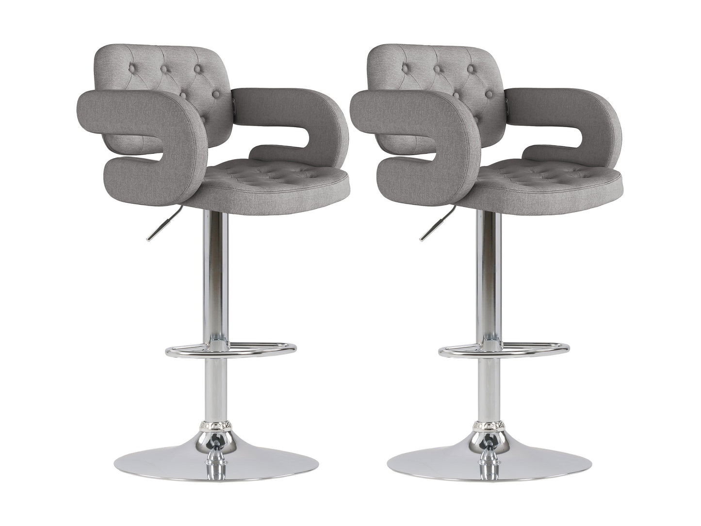 medium grey Bar Stools with Arms Set of 2 Jude Collection product image by CorLiving#color_medium-grey