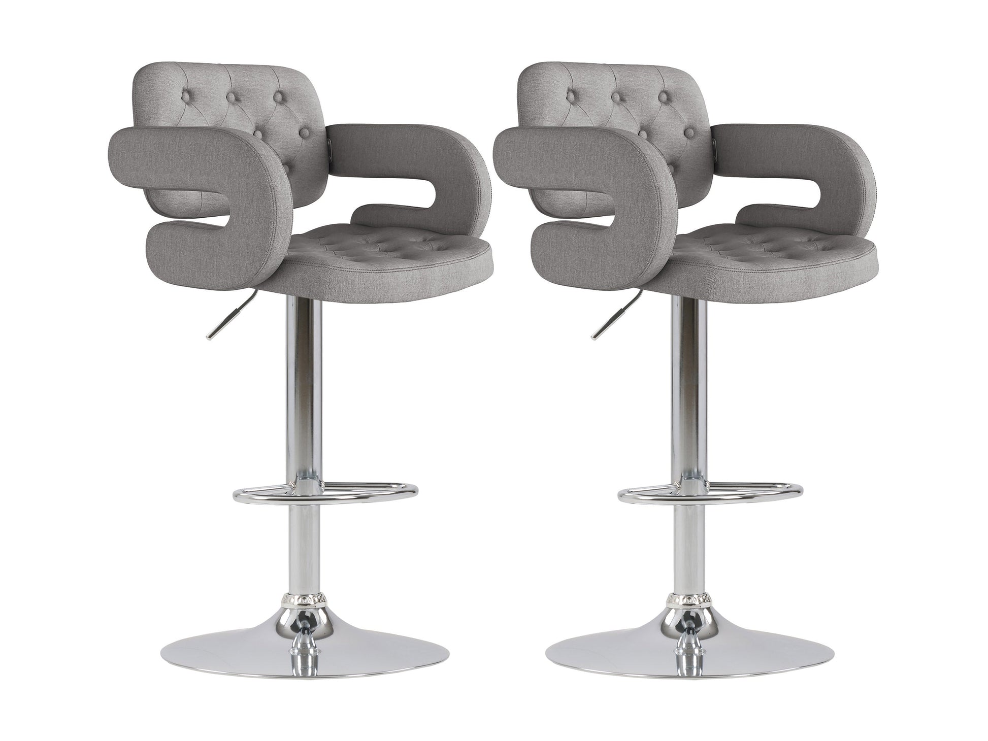 medium grey Bar Stools with Arms Set of 2 Jude Collection product image by CorLiving#color_medium-grey