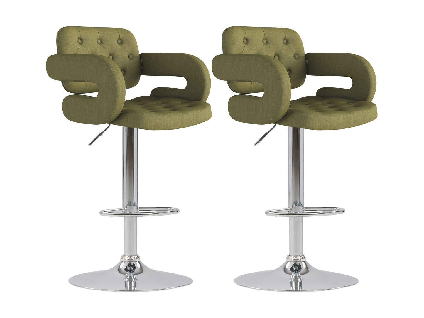 olive green Bar Stools with Arms Set of 2 Jude Collection product image by CorLiving#color_olive-green