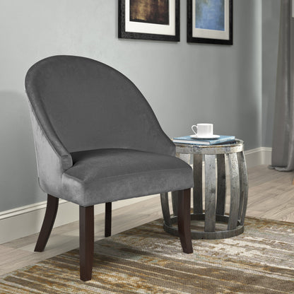 grey Velvet Curved Chair CorLiving Collection lifestyle scene by CorLiving#color_grey