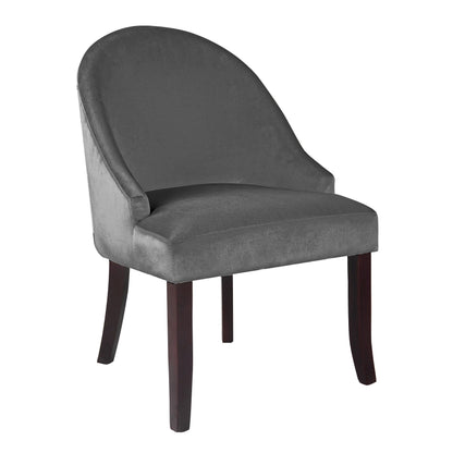 grey Velvet Curved Chair CorLiving Collection product image by CorLiving#color_grey