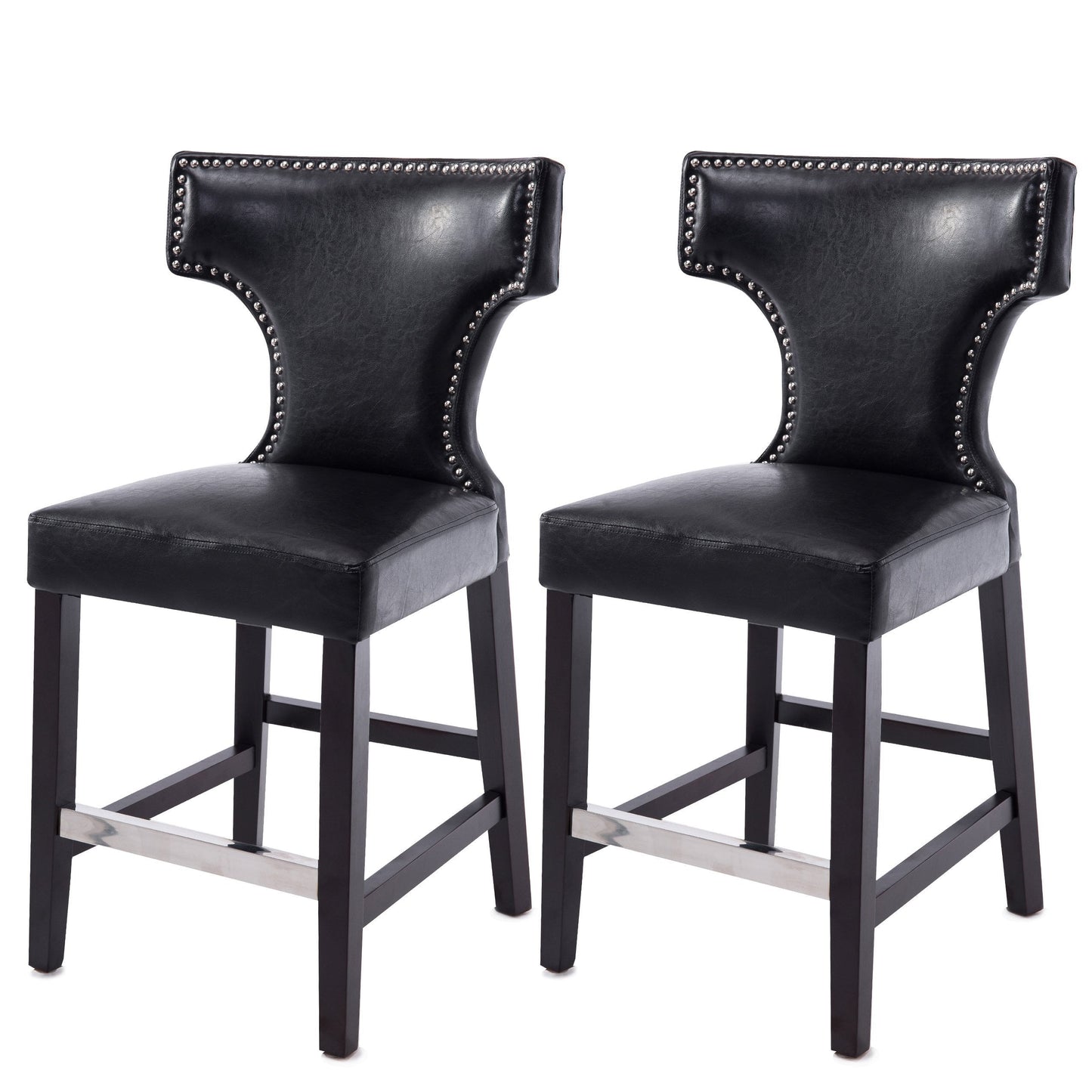 black Counter Height Bar Stools Set of 2 Aiden Collection product image by CorLiving#color_black