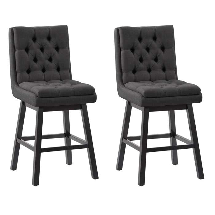 dark grey and dark brown Cushioned Bar Stools Set of 2 Leilani Collection product image by CorLiving#color_dpt-dark-grey