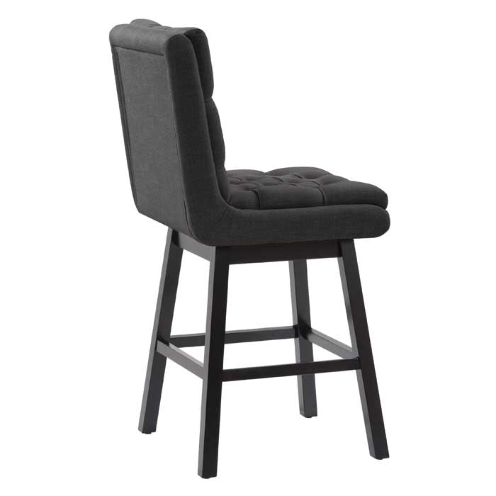 dark grey and dark brown Cushioned Bar Stools Set of 2 Leilani Collection product image by CorLiving#color_dpt-dark-grey