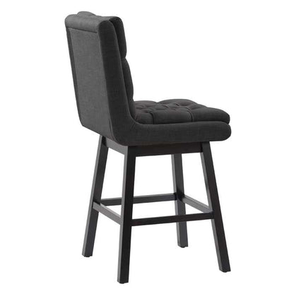 dark grey and dark brown Cushioned Bar Stools Set of 2 Leilani Collection product image by CorLiving#color_dpt-dark-grey