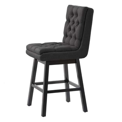 dark grey and dark brown Cushioned Bar Stools Set of 2 Leilani Collection product image by CorLiving#color_dpt-dark-grey