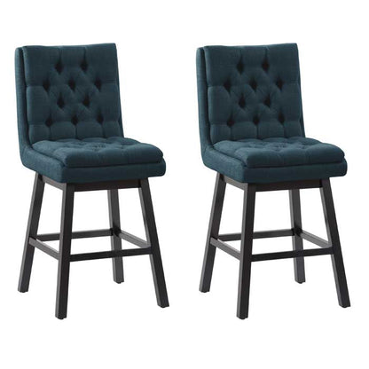 navy blue and dark brown Cushioned Bar Stools Set of 2 Leilani Collection product image by CorLiving#color_dpt-blue