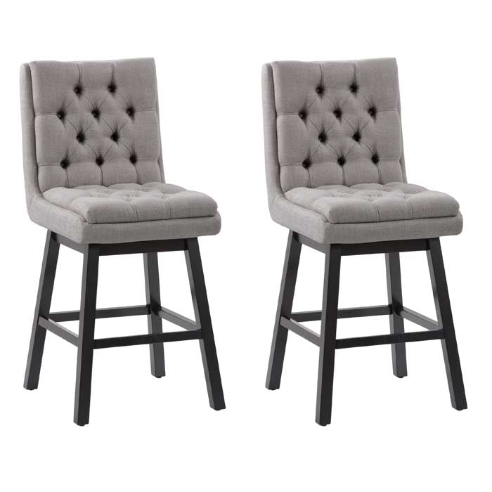 light grey and dark brown Cushioned Bar Stools Set of 2 Leilani Collection product image by CorLiving#color_dpt-grey